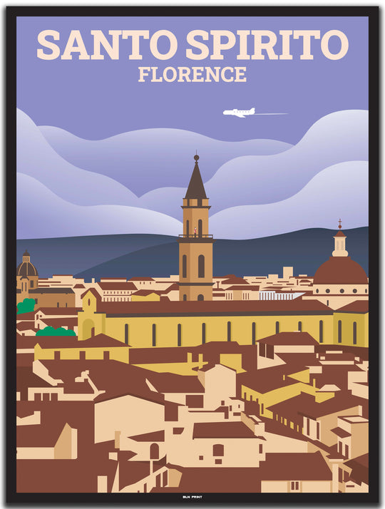 vintage travel poster florenz #30x40cm-black-color-border