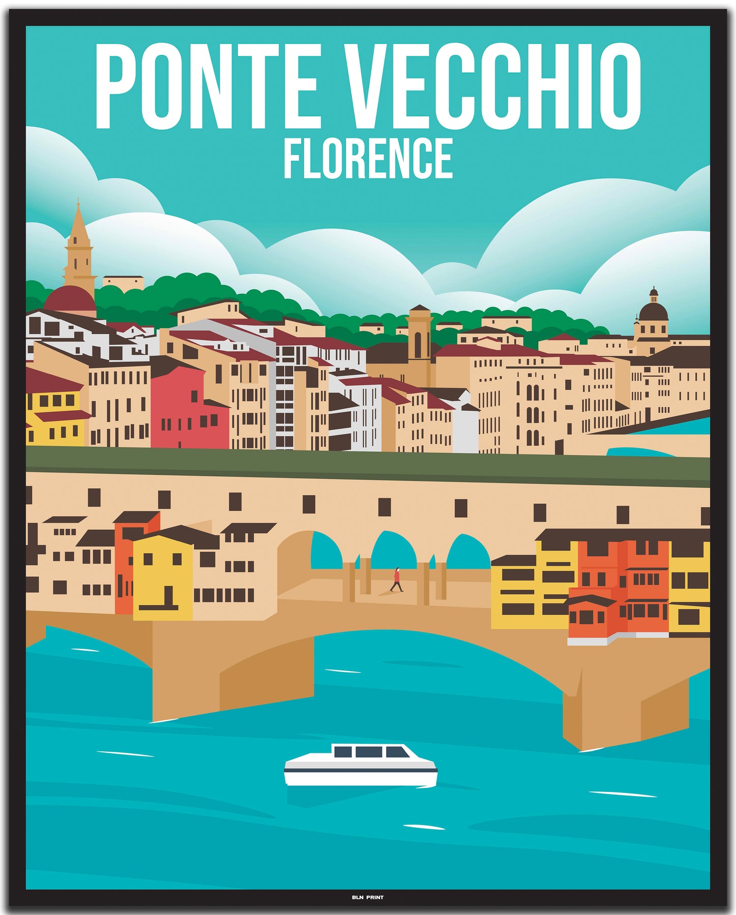 forfængelighed hvordan man bruger berømt Ponte Vecchio Florence (1) - Vintage Travel Poster – BLN PRINT