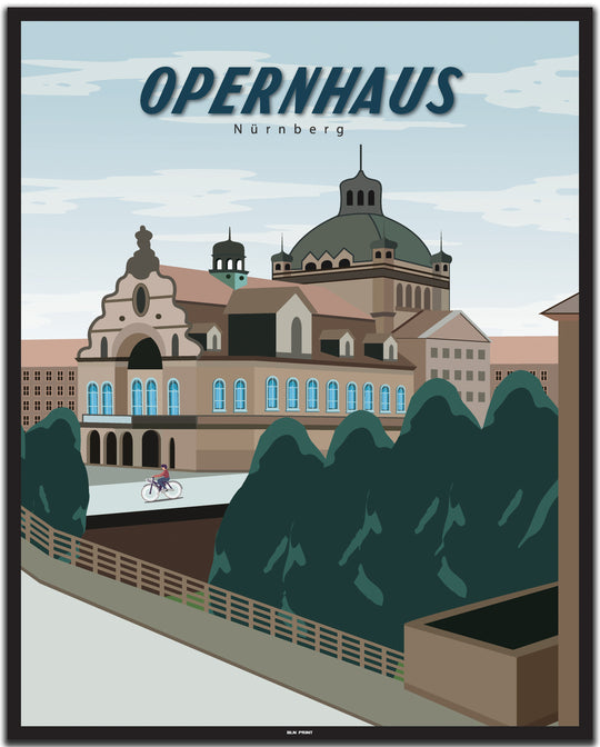 vintage nürnberg poster shop #40x50cm-schwarzer-farbrand