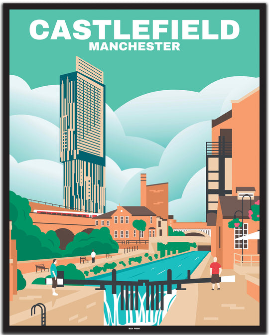 vintage travel poster manchester #40x50cm-schwarzer-farbrand