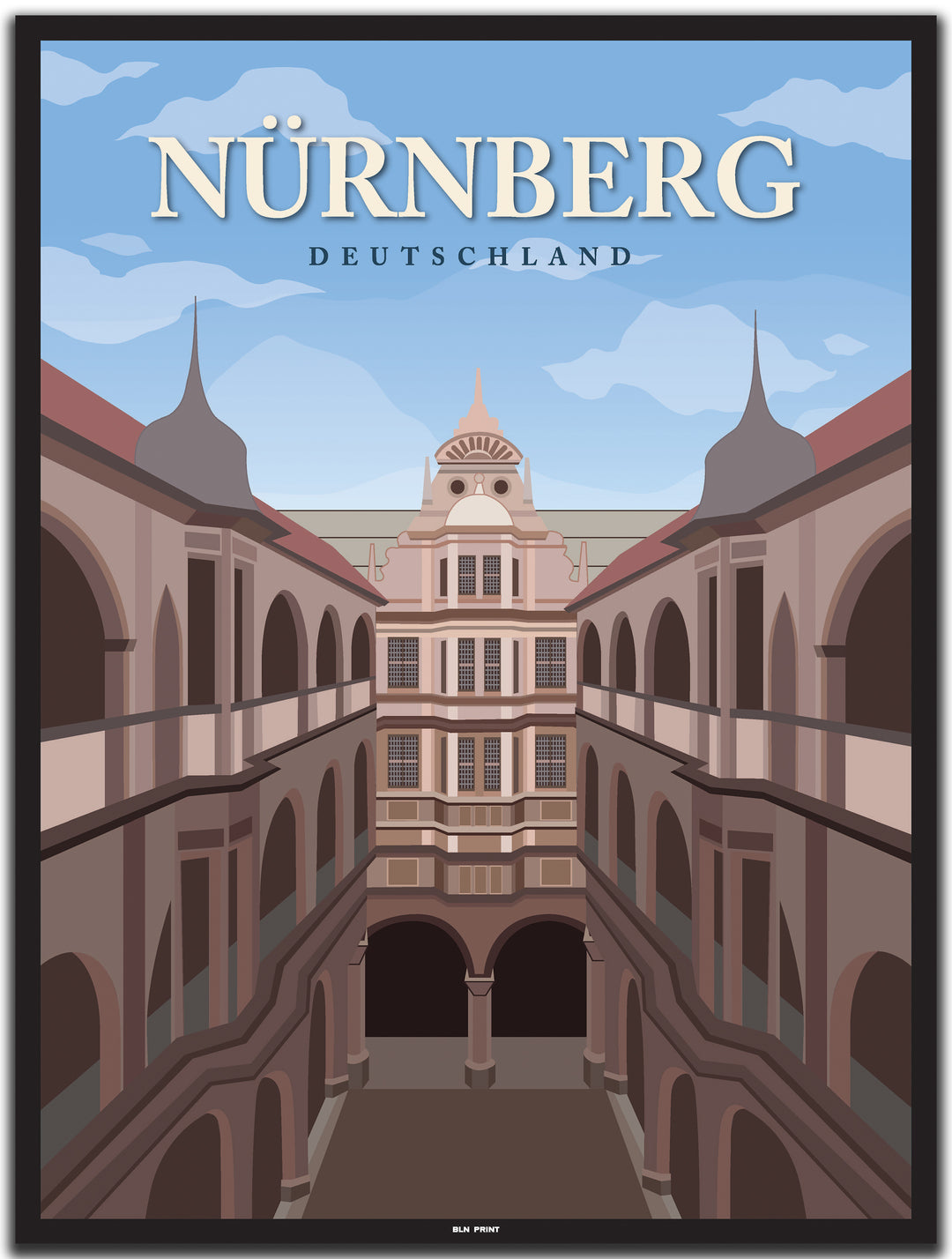 vintage nürnberg poster shop #30x40cm-schwarzer-farbrand