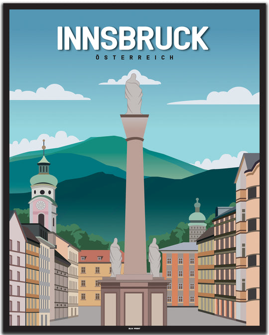 vintage Innsbruck poster shop #40x50cm-schwarzer-farbrand