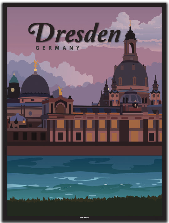 vintage dresden poster shop #30x40cm-schwarzer-farbrand