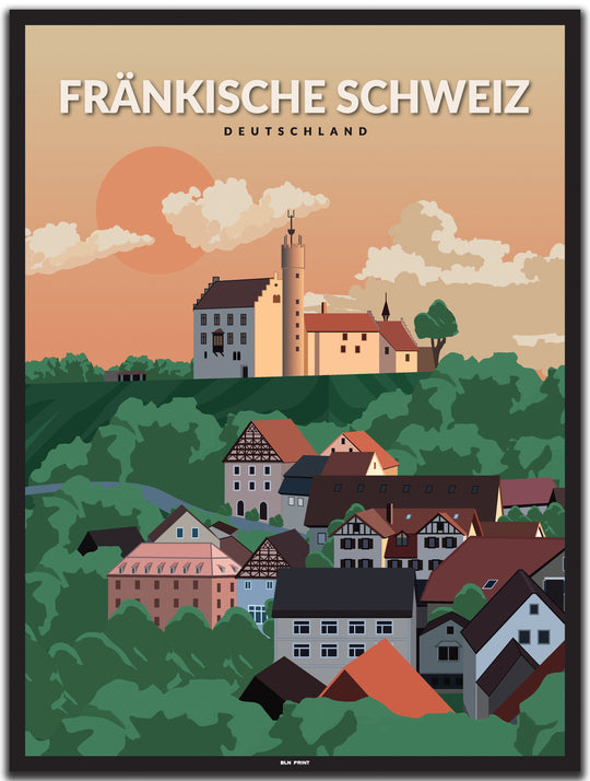 vintage nürnberg poster shop #30x40cm-schwarzer-farbrand