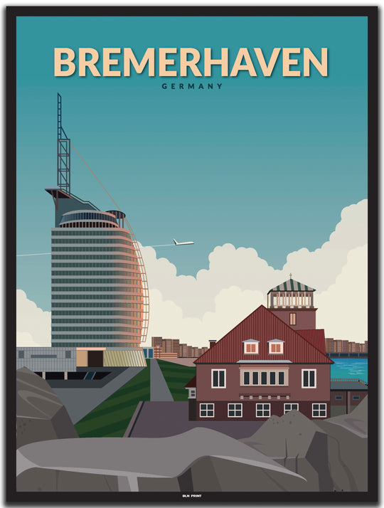 vintage bremen poster shop #30x40cm-schwarzer-farbrand