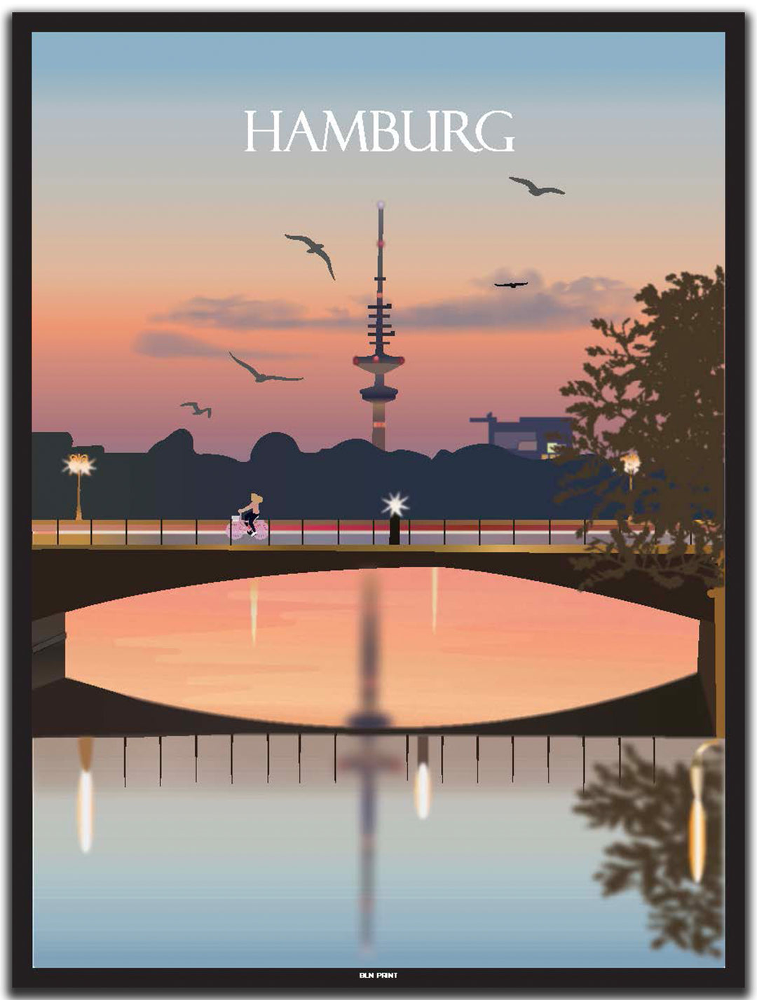 vintage hamburg poster shop #30x40cm-schwarzer-farbrand