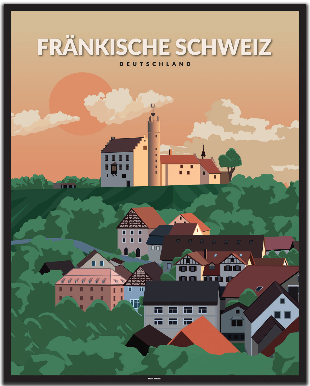 vintage nürnberg poster shop #40x50cm-schwarzer-farbrand