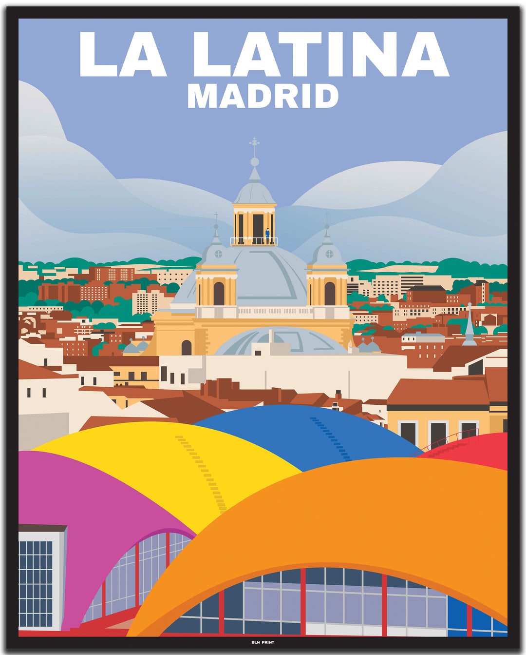 vintage travel poster Madrid #40x50cm-black-color-border