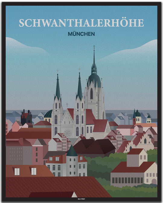 vintage münchen poster shop #40x50cm-schwarzer-farbrand