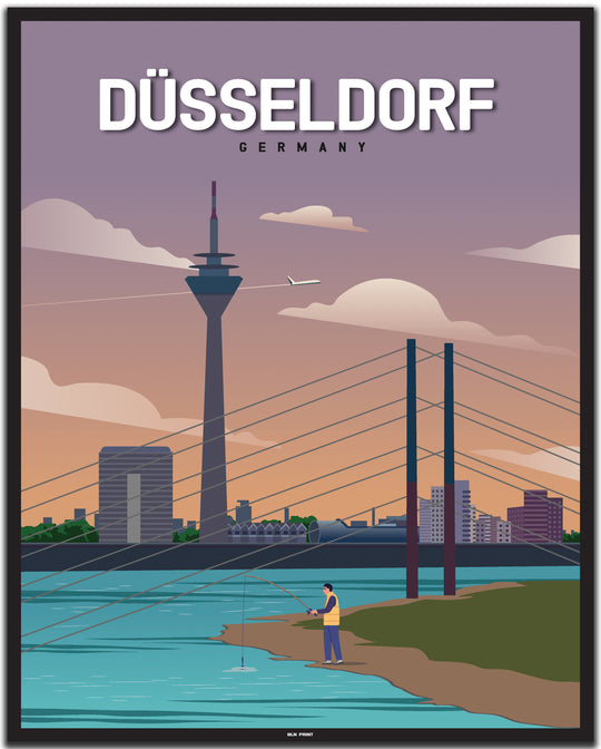 vintage düsseldorf poster shop #40x50cm-schwarzer-farbrand