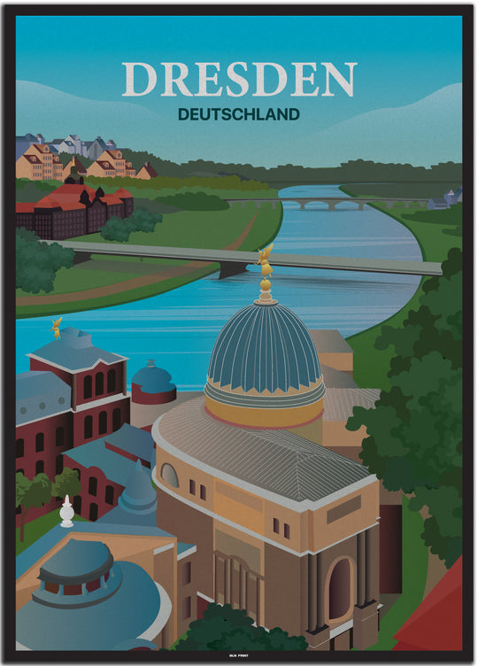 vintage dresden poster shop #50x70cm-schwarzer-farbrand