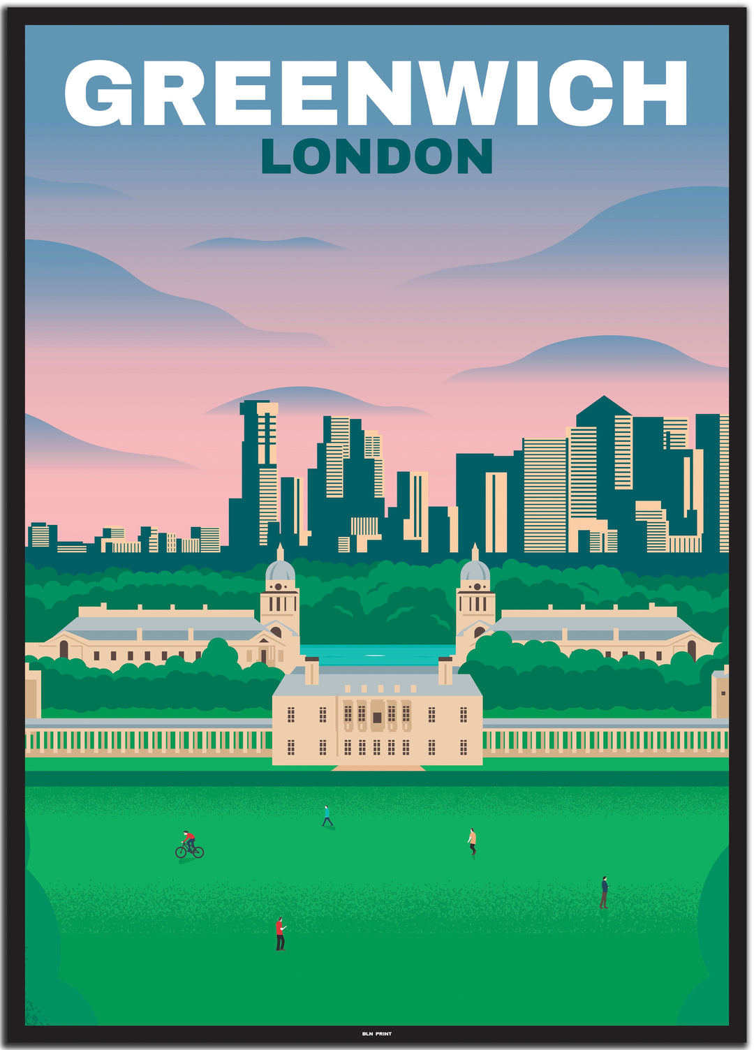 London Poster #50x70cm-black-color-border