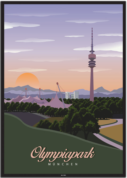 vintage münchen poster shop #50x70cm-schwarzer-farbrand