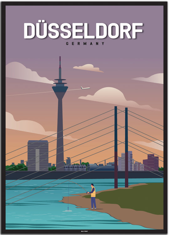 vintage düsseldorf poster shop #50x70cm-schwarzer-farbrand