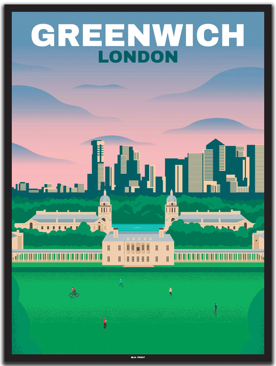 vintage travel poster london #30x40cm-black-color-border