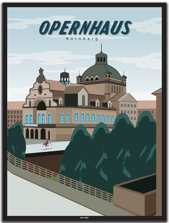 vintage nürnberg poster shop #30x40cm-schwarzer-farbrand