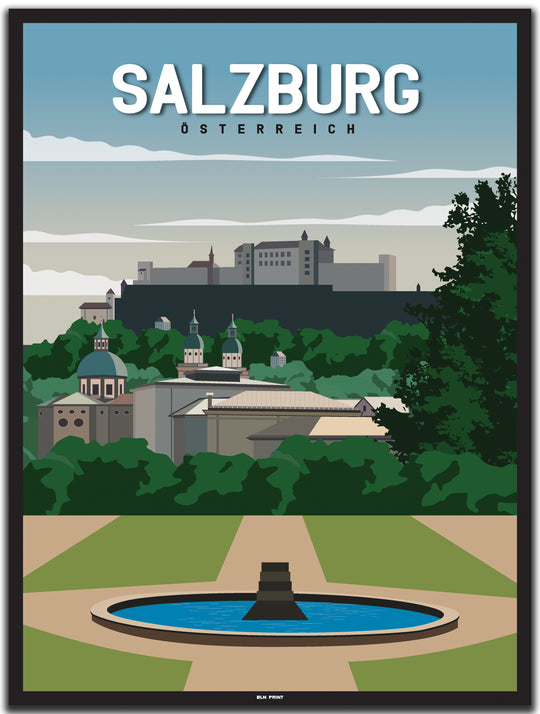 vintage salzburg poster shop #30x40cm-schwarzer-farbrand