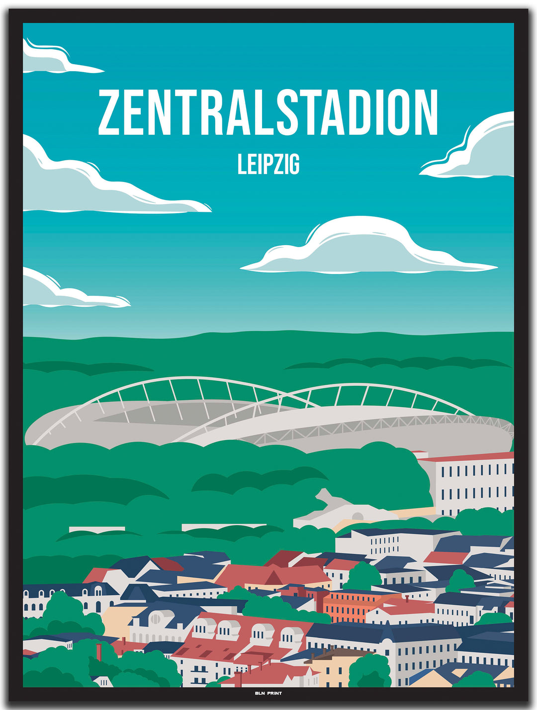 vintage leipzig poster shop #30x40cm-schwarzer-farbrand