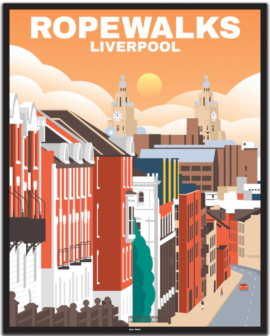 vintage travel poster liverpool #40x50cm-black-color-border