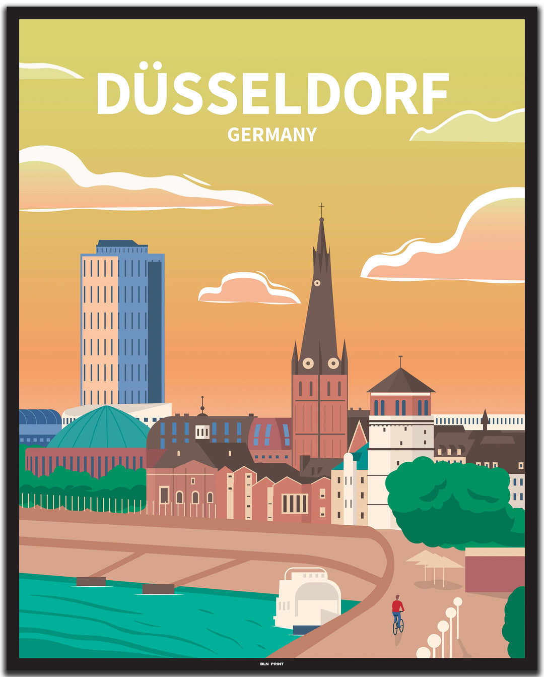 vintage düsseldorf poster shop #40x50cm-schwarzer-farbrand