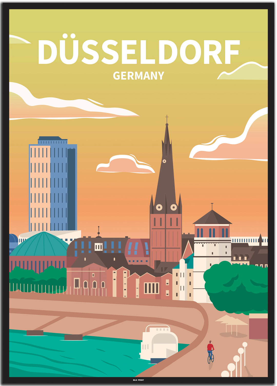 vintage düsseldorf poster shop #50x70cm-schwarzer-farbrand