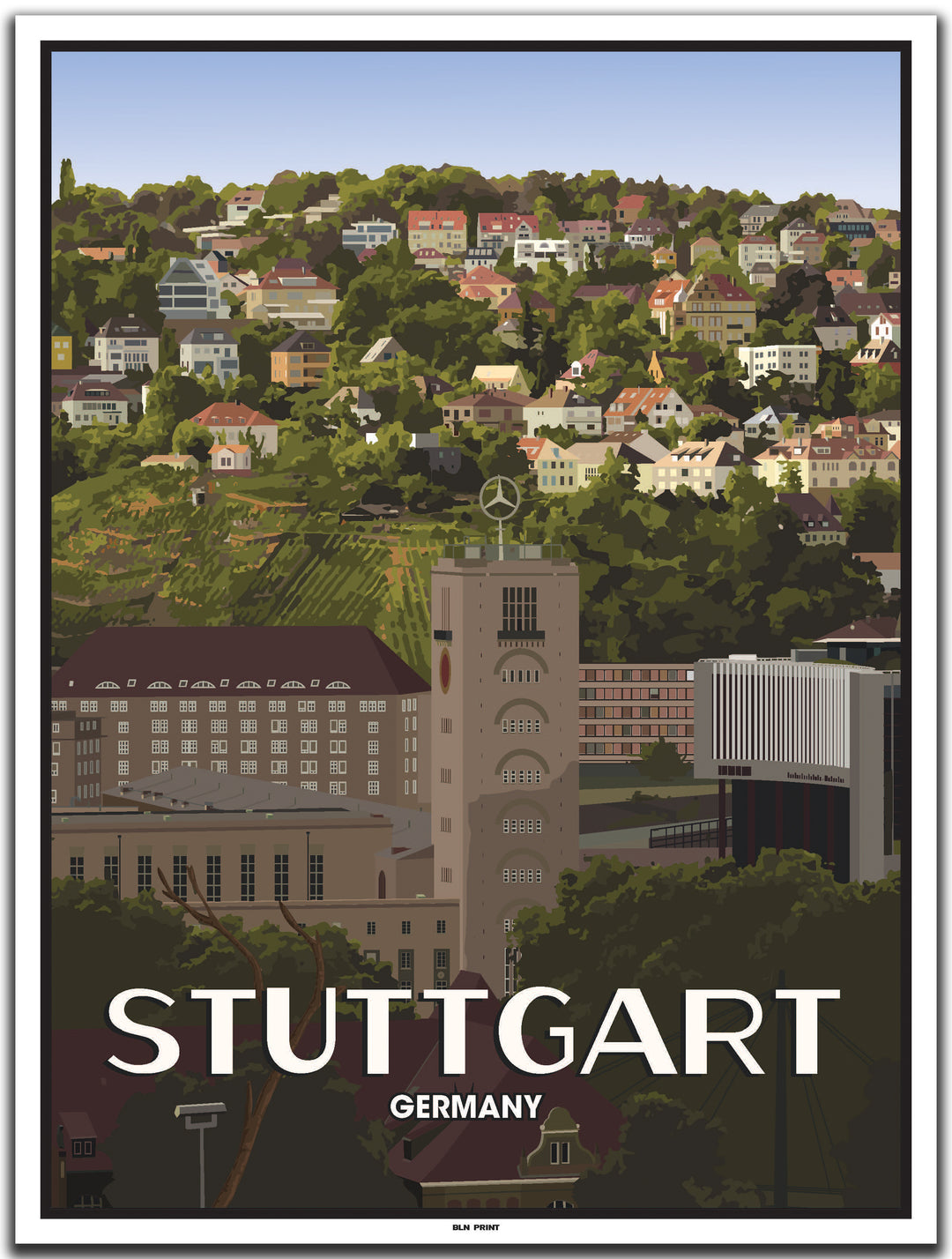 vintage kunstdruck poster stuttgart hbf #30x40cm-weier-farbrand