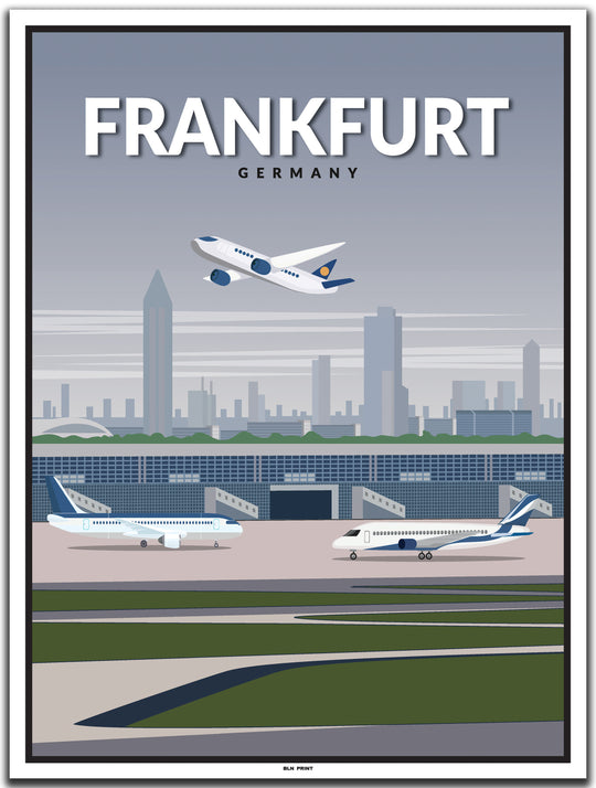 Frankfurt Airport (1) Vintage Travel Poster – BLN PRINT