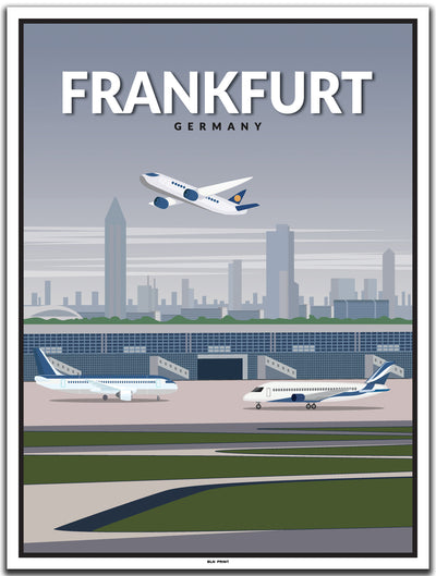 vintage kunstdruck poster Flughafen Frankfurt #30x40cm-weier-farbrand