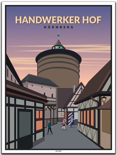 vintage kunstdruck poster Handwerker hof nürnberg #30x40cm-weier-farbrand