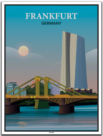 vintage kunstdruck poster EZB Frankfurt #30x40cm-weier-farbrand