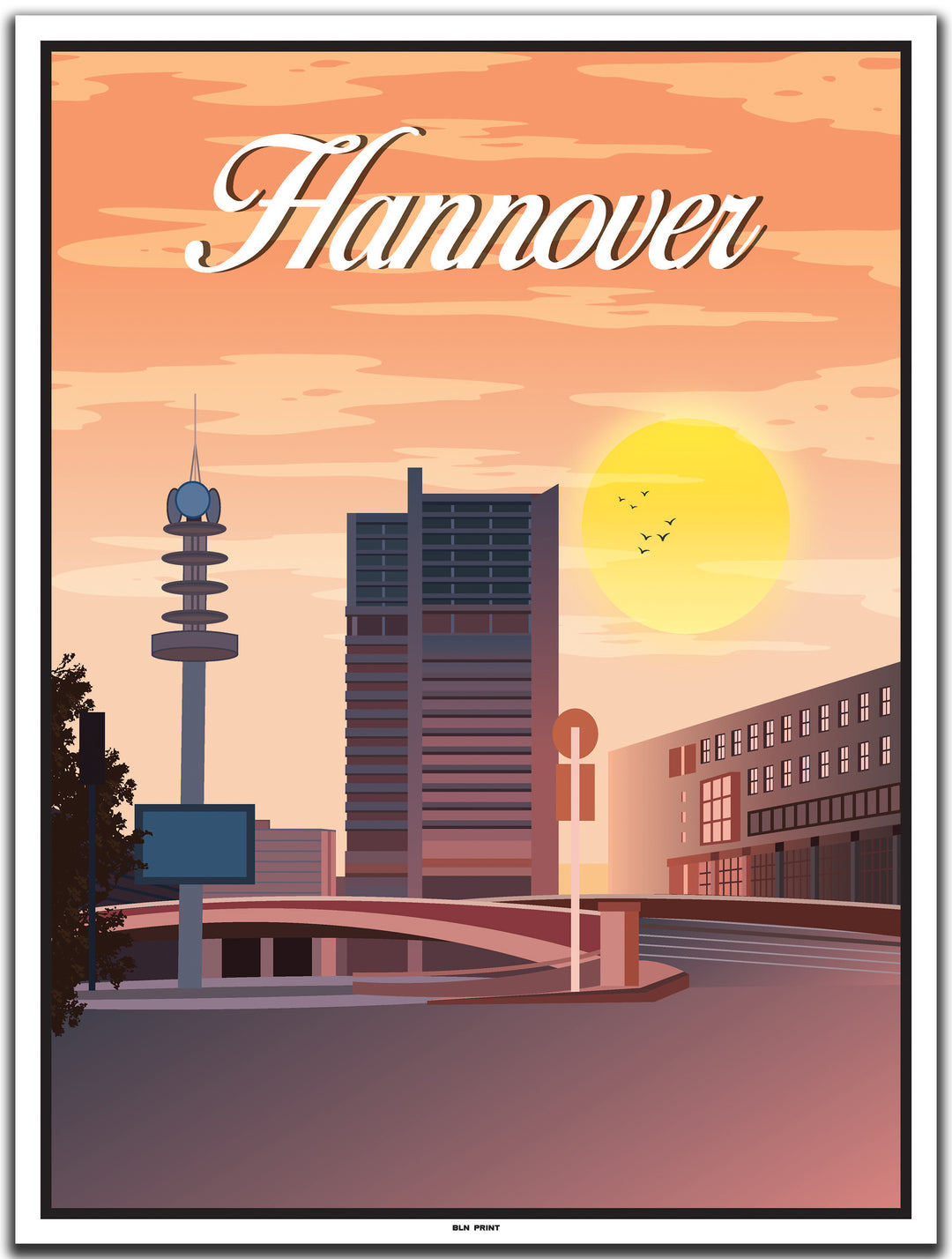 vintage kunstdruck poster raschplatz hannover #30x40cm-weier-farbrand