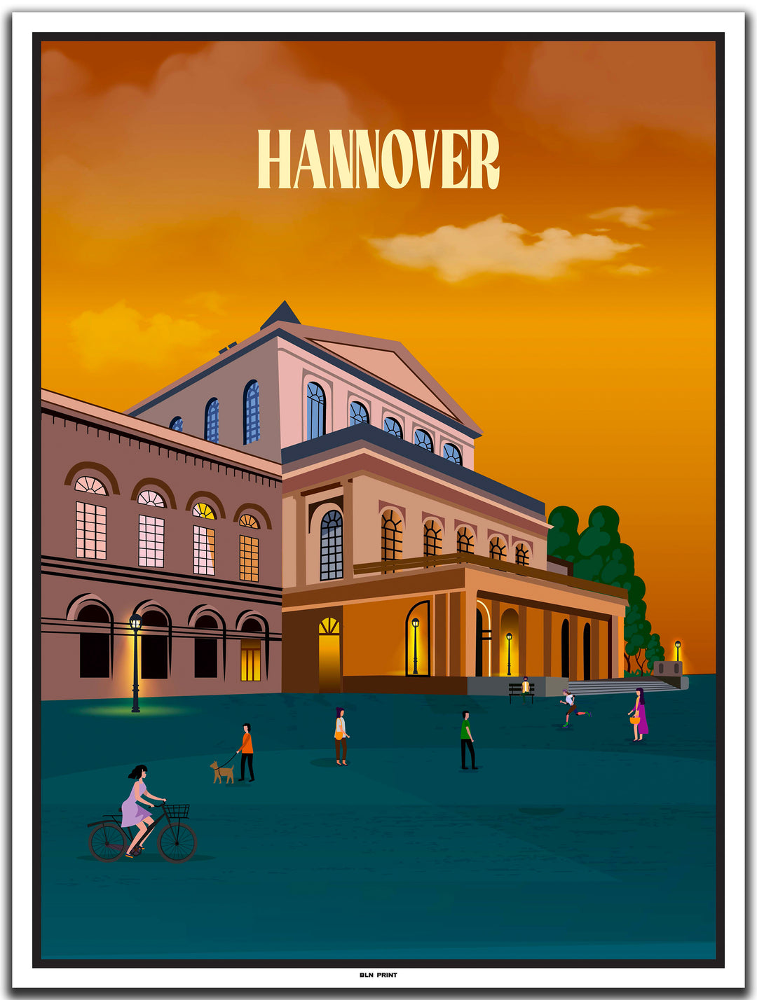 vintage kunstdruck poster opernhaus hannover #30x40cm-weier-farbrand