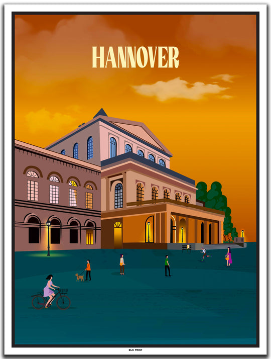 vintage kunstdruck poster opernhaus hannover #30x40cm-weier-farbrand