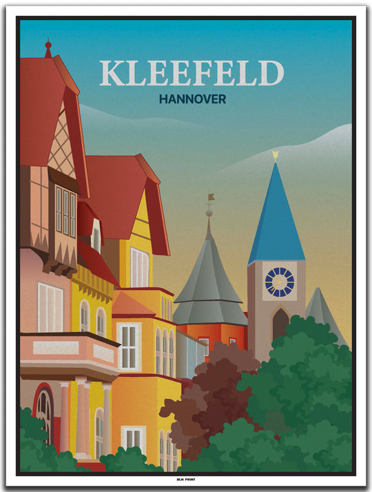 vintage kunstdruck poster Kleefeld Hannover #30x40cm-weier-farbrand