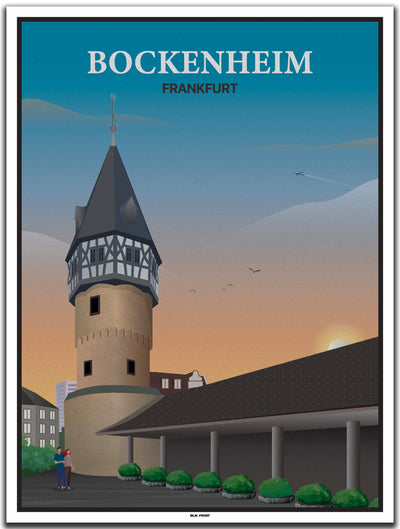 vintage kunstdruck poster Bockenheim Frankfurt #30x40cm-weier-farbrand