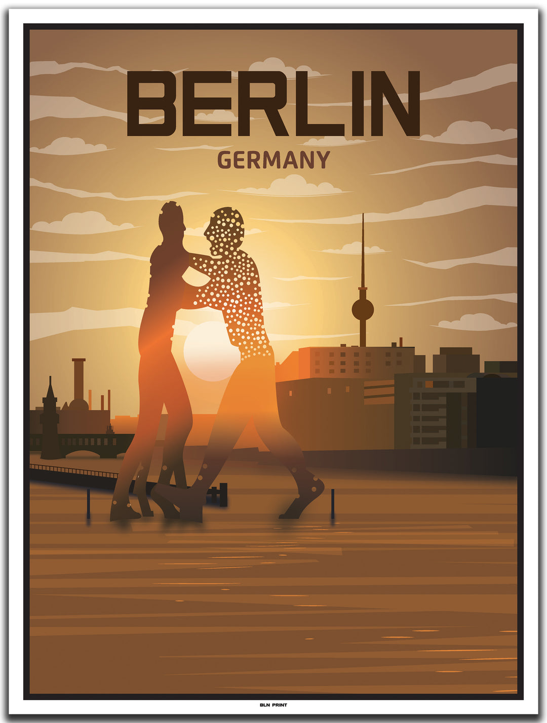 vintage kunstdruck poster molecule man kreuzberg berlin #30x40cm-weier-farbrand