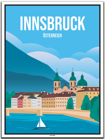 vintage kunstdruck poster Inn Innsbruck #30x40cm-weier-farbrand