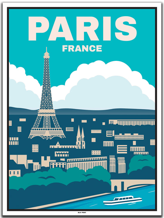 Eiffelturm Paris (1) - Vintage Travel Poster