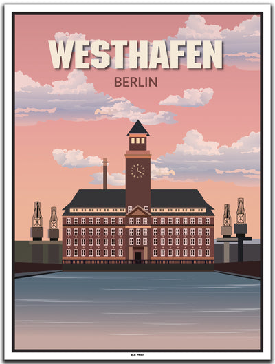 vintage kunstdruck poster westhafen moabit berlin #30x40cm-weier-farbrand