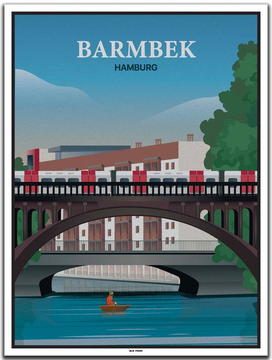 vintage kunstdruck poster hamburg barmbek #30x40cm-weier-farbrand