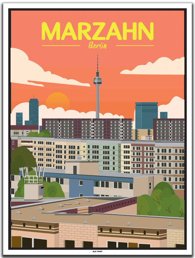 vintage kunstdruck poster marzahn berlin #30x40cm-weier-farbrand