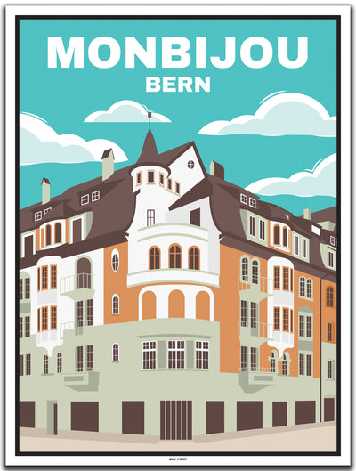 vintage kunstdruck poster Monbijou Bern #30x40cm-weier-farbrand