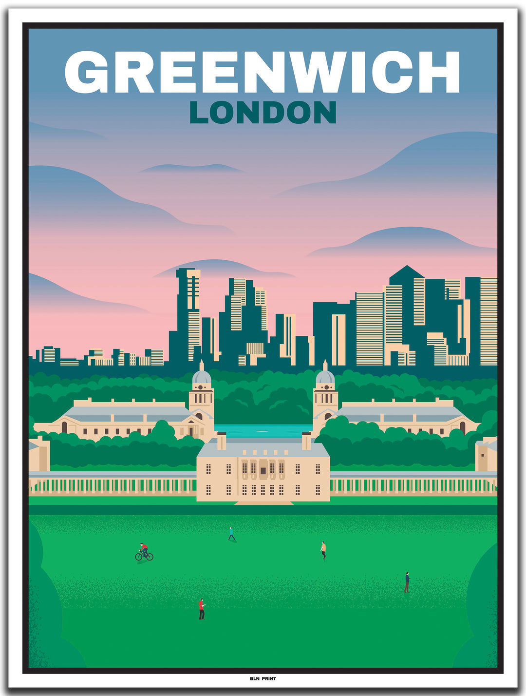 vintage travel poster london #30x40cm-white-color-border