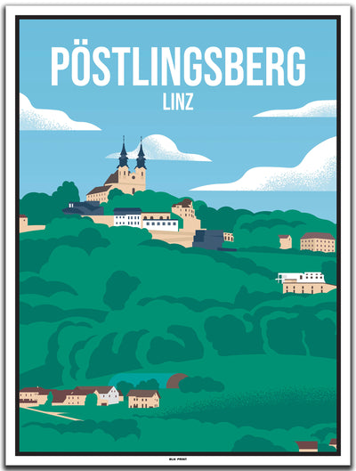 vintage kunstdruck poster Pöstlingsberg Linz #30x40cm-weier-farbrand