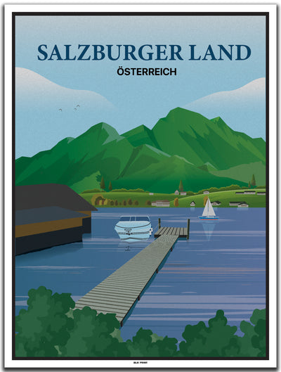 vintage kunstdruck poster Salzburger Land #30x40cm-weier-farbrand