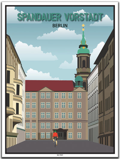 vintage kunstdruck poster spandauer vorstadt berlin #30x40cm-weier-farbrand