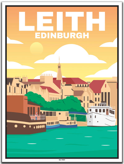 vintage kunstdruck travel poster Leith Edinburgh #30x40cm-weier-farbrand