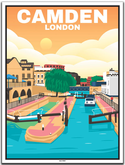vintage kunstdruck travel poster Camden London #30x40cm-weier-farbrand