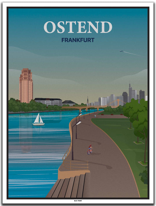 vintage kunstdruck poster Ostend Frankfurt #30x40cm-weier-farbrand