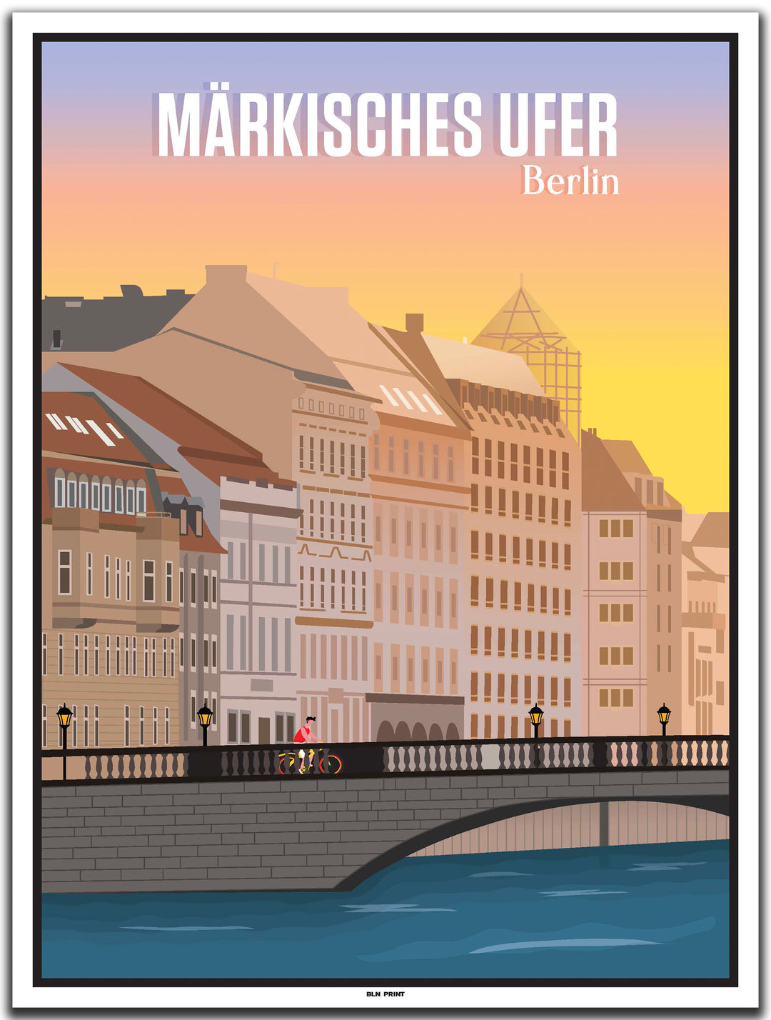 vintage kunstdruck poster märkisches ufer berlin #30x40cm-weier-farbrand